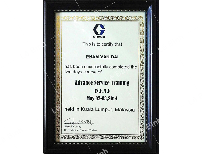 Chung nhan dao tao Pham Dai Advance Services Training